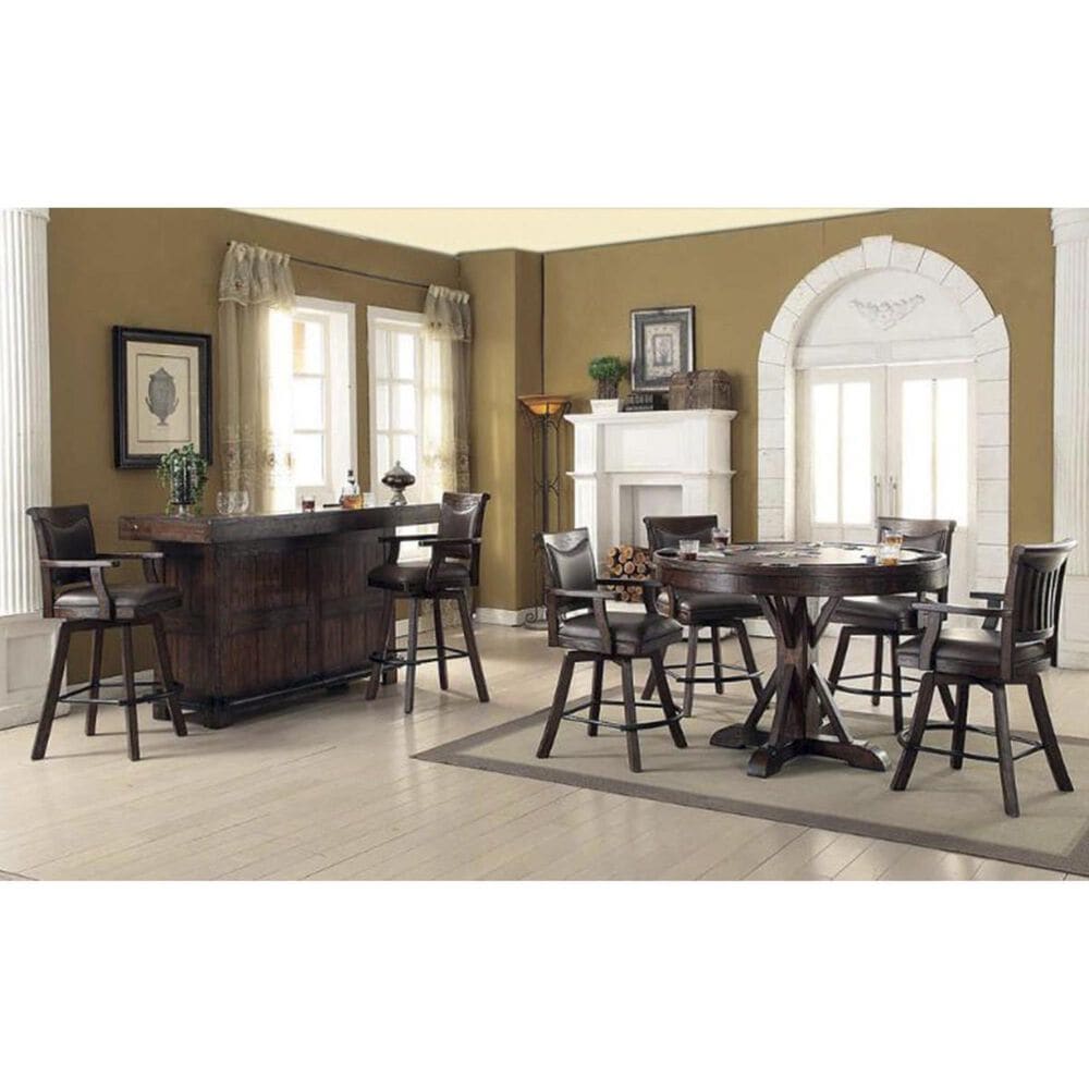 Radius Gettysburg Spectator Counter Stool with Brown Cushion in Rich Oak, , large