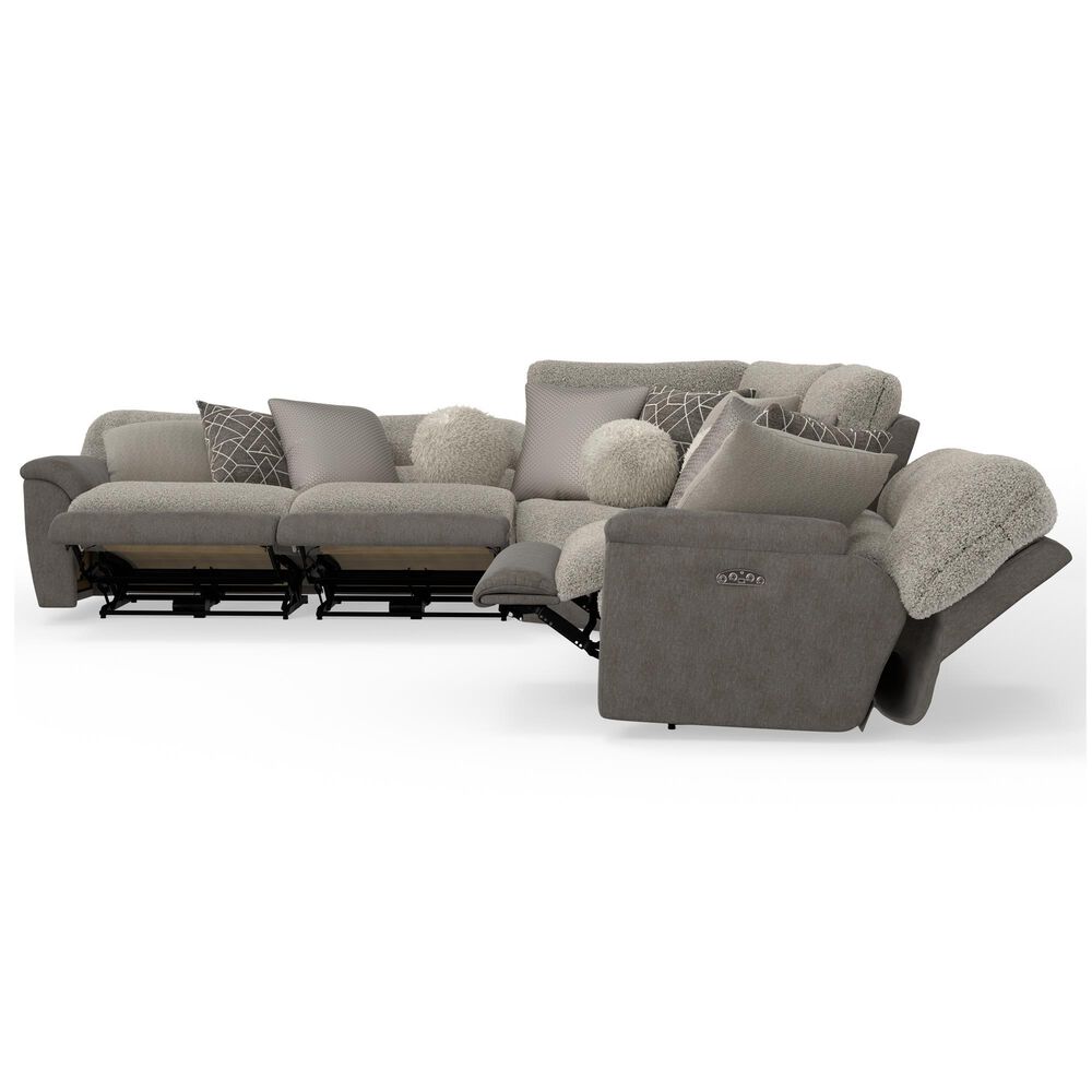 Catnapper Rendezvous 5-Piece Power Reclining Symmetrical Sectional in Slate and Fawn, , large