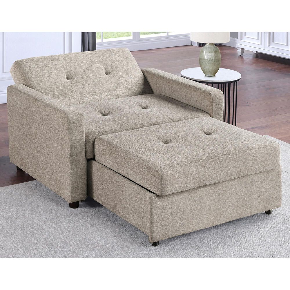 Steve Silver Convertible Sleeper Chair in Tan, , large