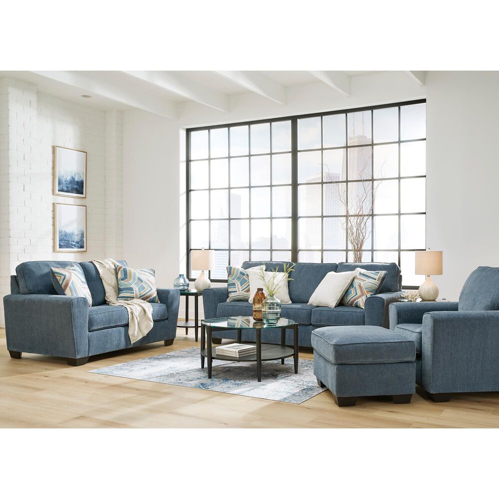 Ashley Cashton Chair and Ottoman in Blue, , large