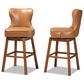 Baxton Studio Gradisca Swivel Bar Stool in Walnut Brown (Set of 2), , large