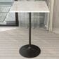 Leisuremod LeisureMod Verve Collection Modern Bar Height Table Black Base with 27 Square Marbleized White Laminated  Top, , large