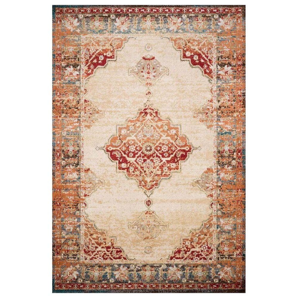 Loloi II Isadora ISA-04 8" x 10" Antique Ivory and Sunset Area Rug, , large