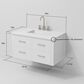 Lexora Home Castor 36" Single Bathroom Vanity in White with 2 cm White Cultured Marble Top and Rectangular Sink, , large