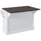 HOMLUX 54.9" Kitchen Island with Drop Leaf in White and Brown, , large