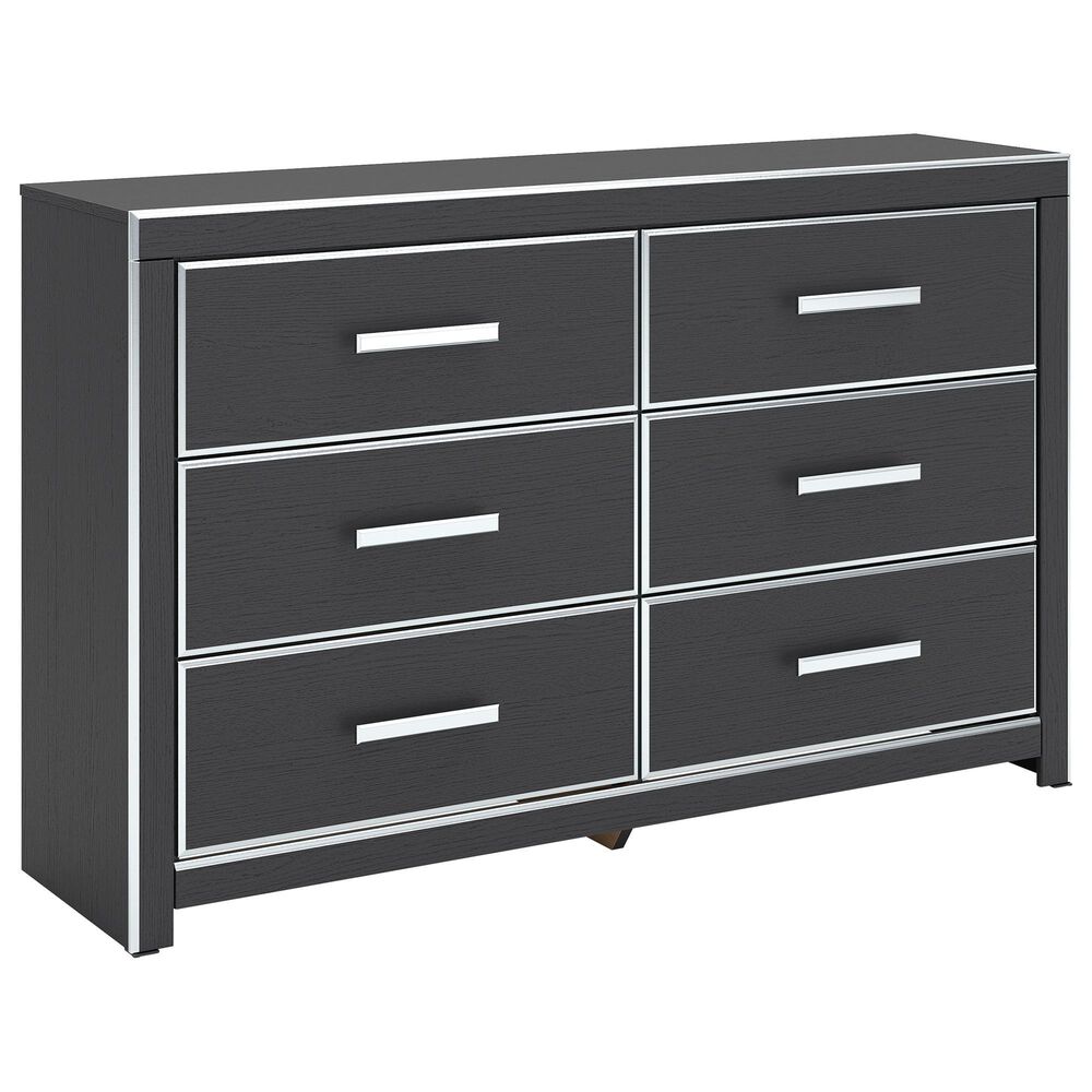 Ashley Zuraleus 6-Drawer Dresser Only in Matte Black and Chrome, , large