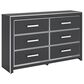 Ashley Zuraleus 6-Drawer Dresser Only in Matte Black and Chrome, , large