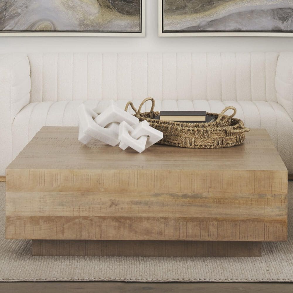 Mercana Furniture &amp; Decor Hayden Square Coffee Table in Light Brown, , large