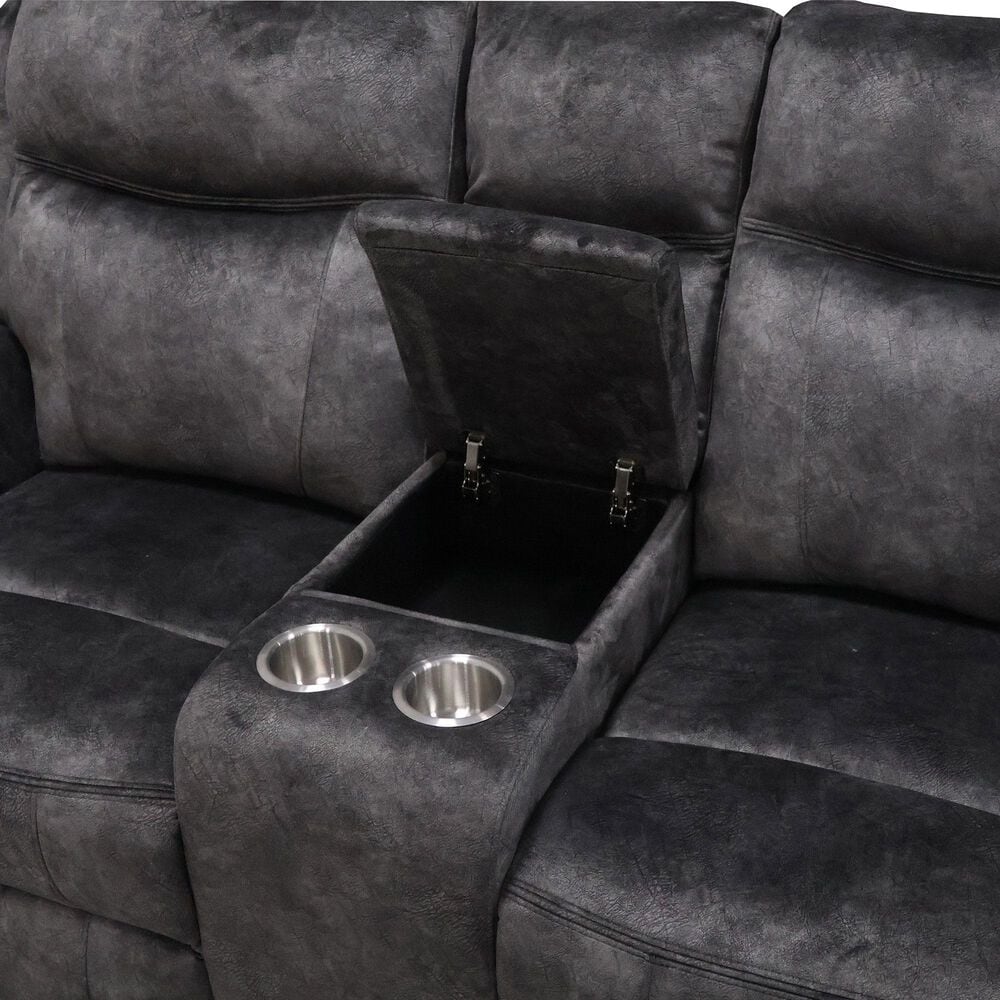 New Heritage Design Park City Manual Reclining Loveseat in Slate, , large