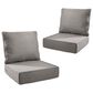 Sunwell Garden 24" Outdoor Seat and Back Cushion Set in Gray (Set of 2), , large
