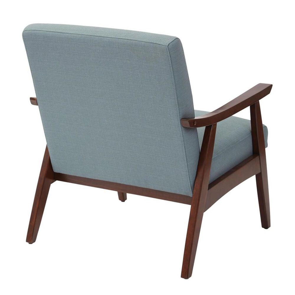 Valor Living Davis Chair in Klein Sea fabric with Medium Espresso Frame, , large