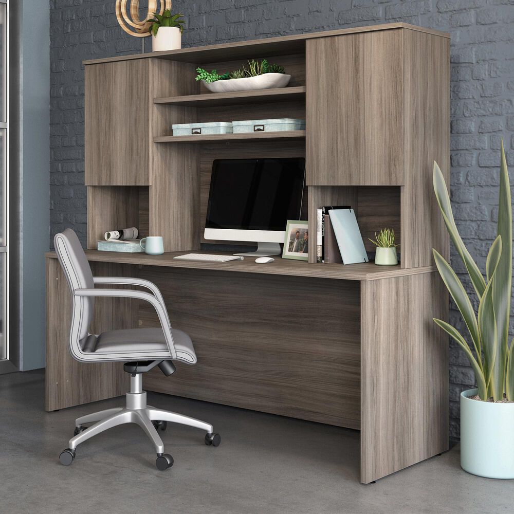 Sauder Affirm 6-Piece Commercial Office Desk Suite in Hudson Elm, , large