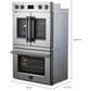 Forno Asti 30" Double Electric Wall Oven with Upper French Door in Stainless Steel, , large