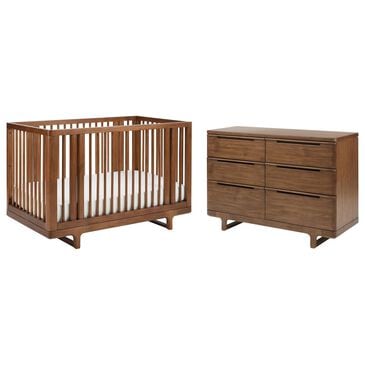 Maxi Cosi Embraced Forms Convertible Crib and Dresser 2-Piece Nursery Set in Chestnut, , large