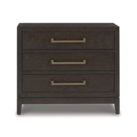 Millennium Burkhaus 3 Drawer Nightstand in Brown Oak