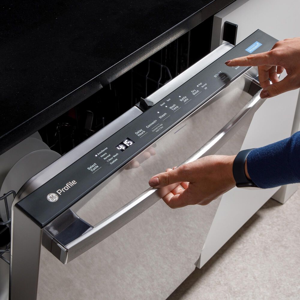 GE Profile 24&quot; Built-In Bar Handle Dishwasher in Fingerprint Resistant Stainless Steel, , large