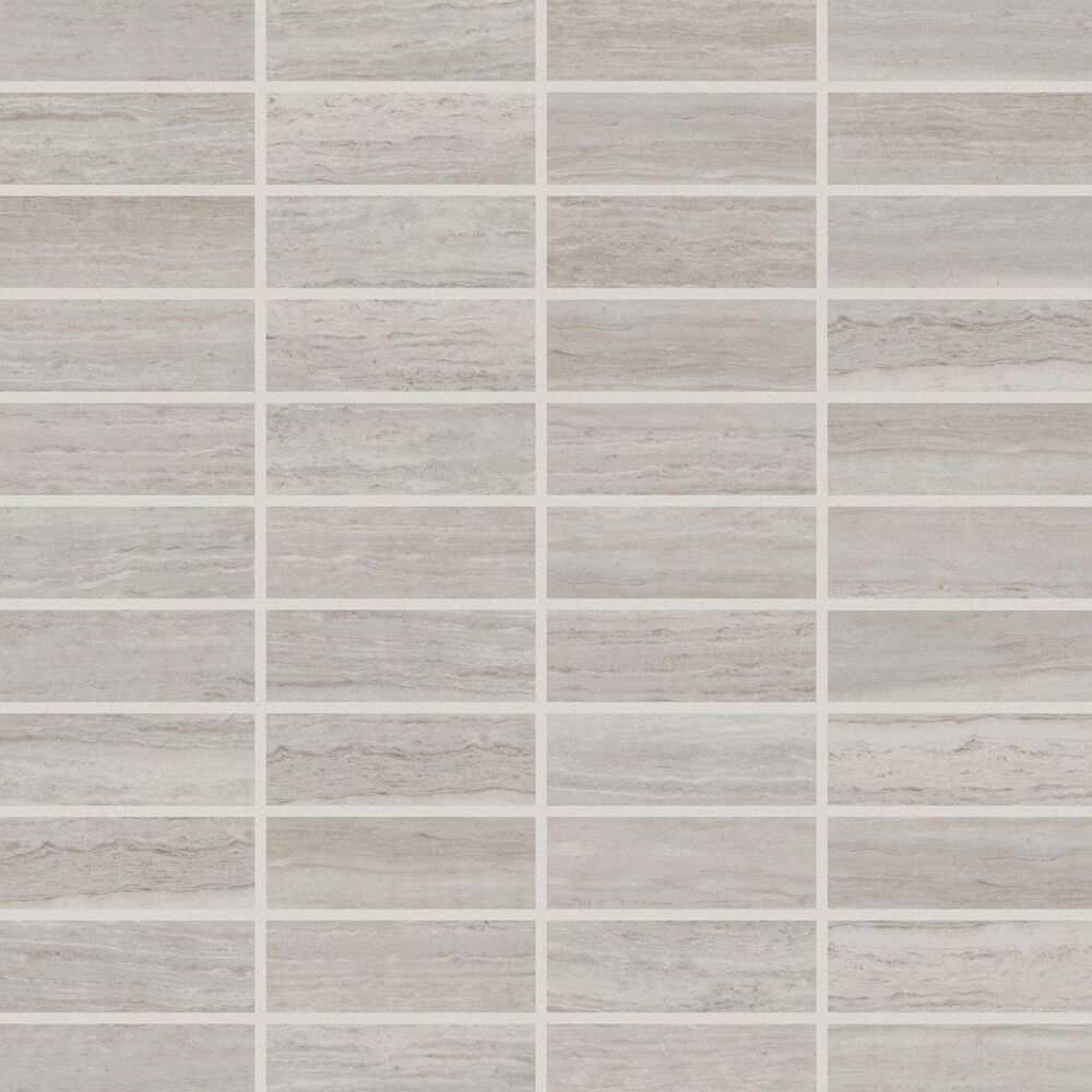 Interceramic Aria Rectified Stratus White 11" x 11" Porcelain Mosaic Sheet, , large