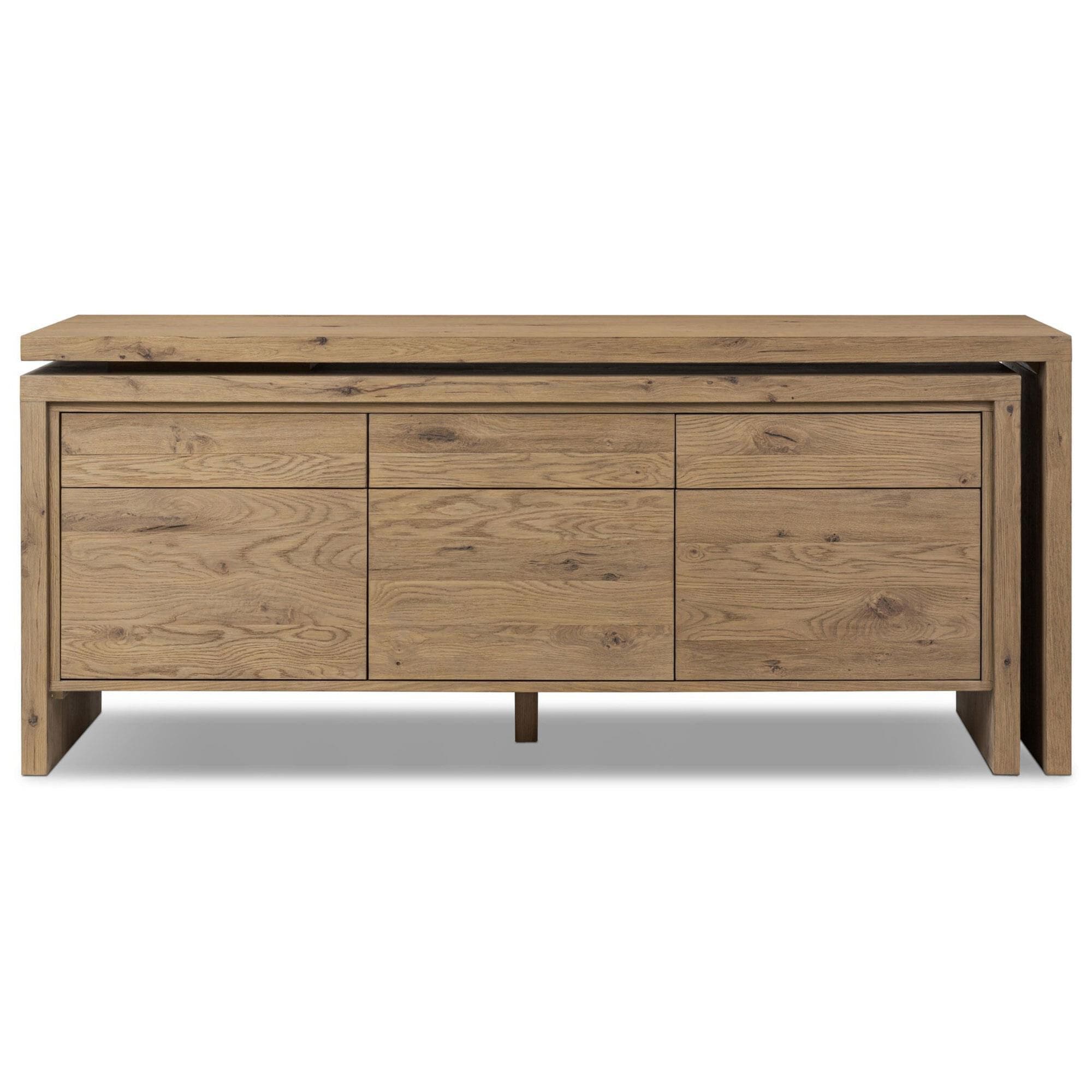Four Hands Noah L-Shaped Rotating Desk in Aged Smoked Oak