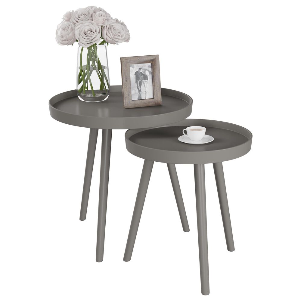 Timberlake Hastings Home End Table in Slate Gray (Set of 2), , large