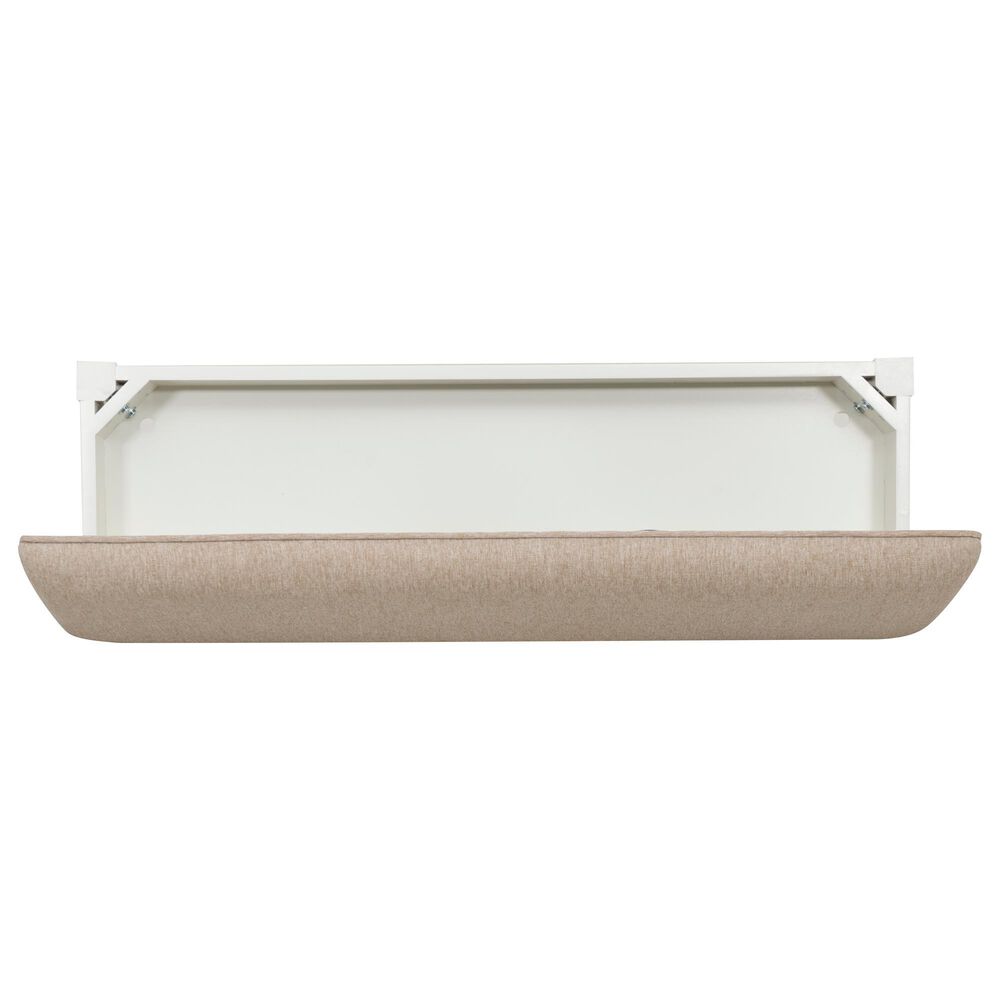 Linon Home Decor Jane Storage Bench with Light Tan Cushion in Vanilla White, , large