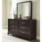 Ashley Neymorton 6-Drawer Dresser and Mirror in Dark Grayish Brown, , large