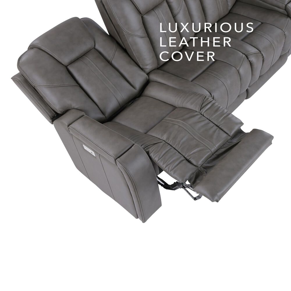 Steve Silver Daniel Triple Power Reclining Loveseat in Mossy Gray, , large