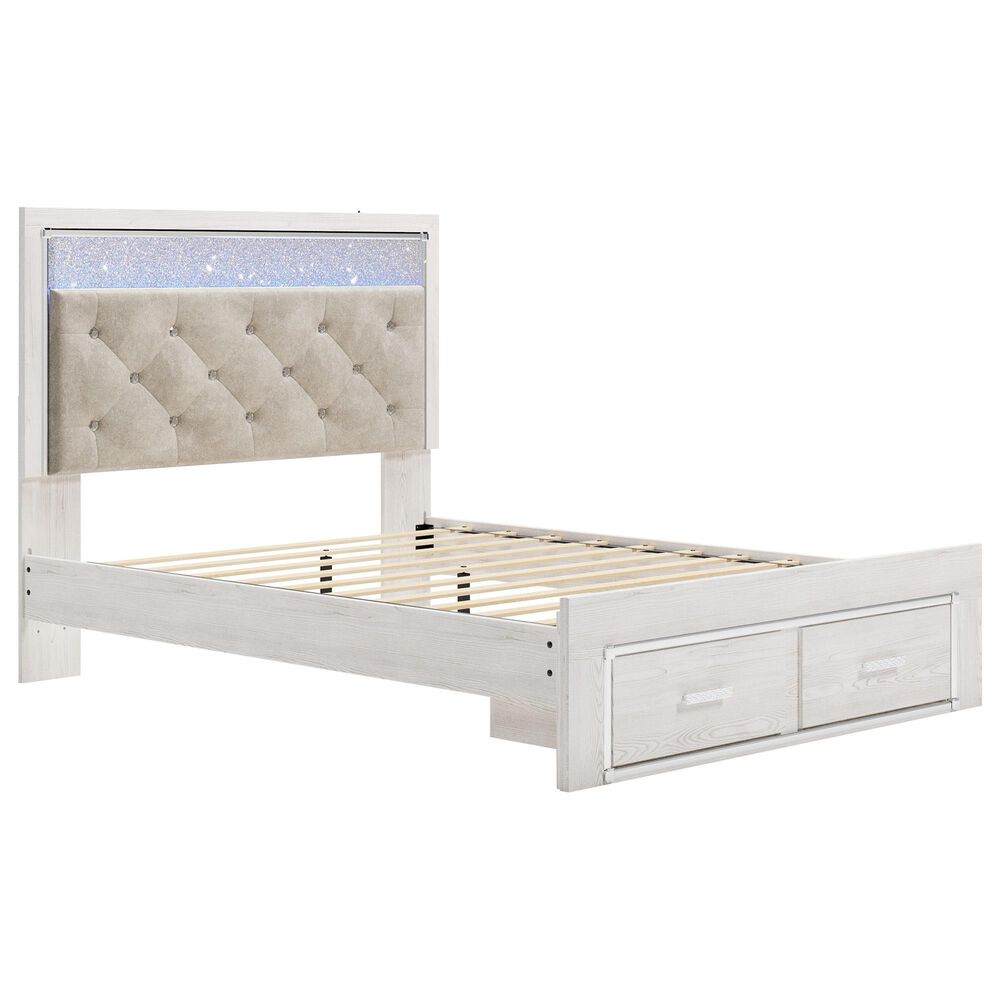 Ashley Altyra Queen Upholstered Storage Bed  in White, , large