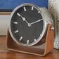 Maple and Jade Decorative Table Clock with Brown Leather Stand in Polished Gold, , large