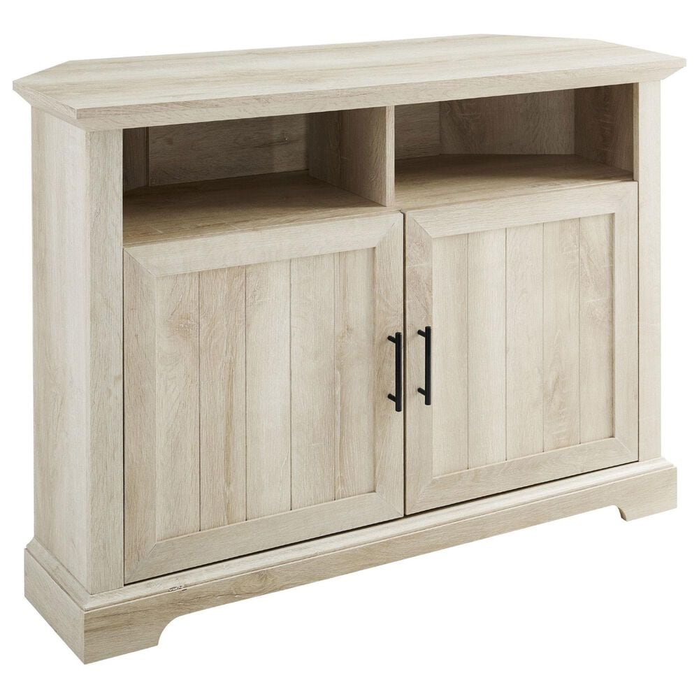 Walker Edison Columbus 44" Corner TV Stand in White Oak, , large