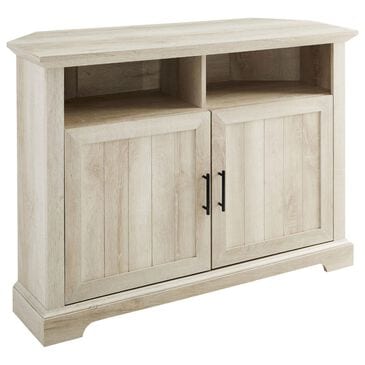 Walker Edison Columbus 44" Corner TV Stand in White Oak, , large