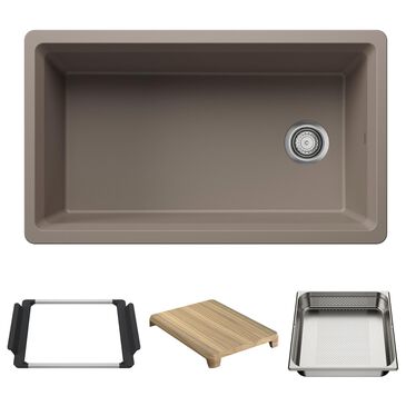 Blanco Inteos 33" Undermount Single Bowl Kitchen Sinks in Truffle, , large