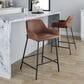 LumiSource Daniella 24" Counter Stool with Camel Upholstery in Black (Set of 2), , large