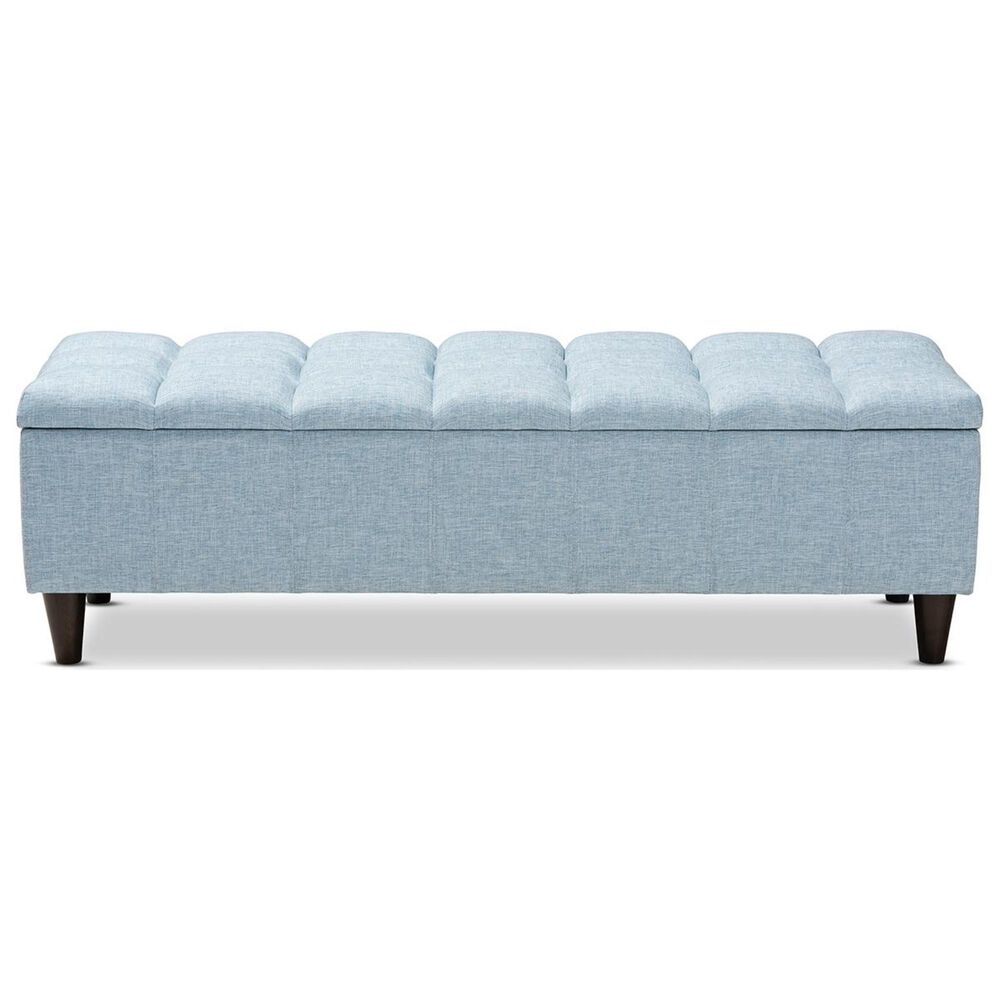 Baxton Studio Brette Storage Bench Ottoman in Blue, , large