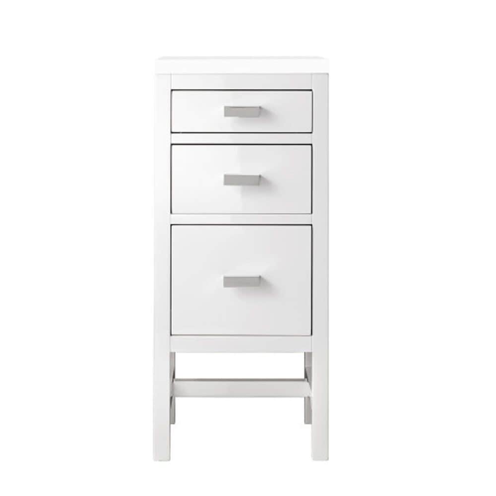 James Martin Vanities Addison 15" Base Cabinet in Glossy White with 3 cm White Zeus Quartz Top, , large