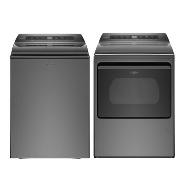 Whirlpool 4.8 Cu. Ft. Top Load Washer and 7.4 Cu. Ft. Gas Dryer Laundry Pair in Chrome Shadow, , large