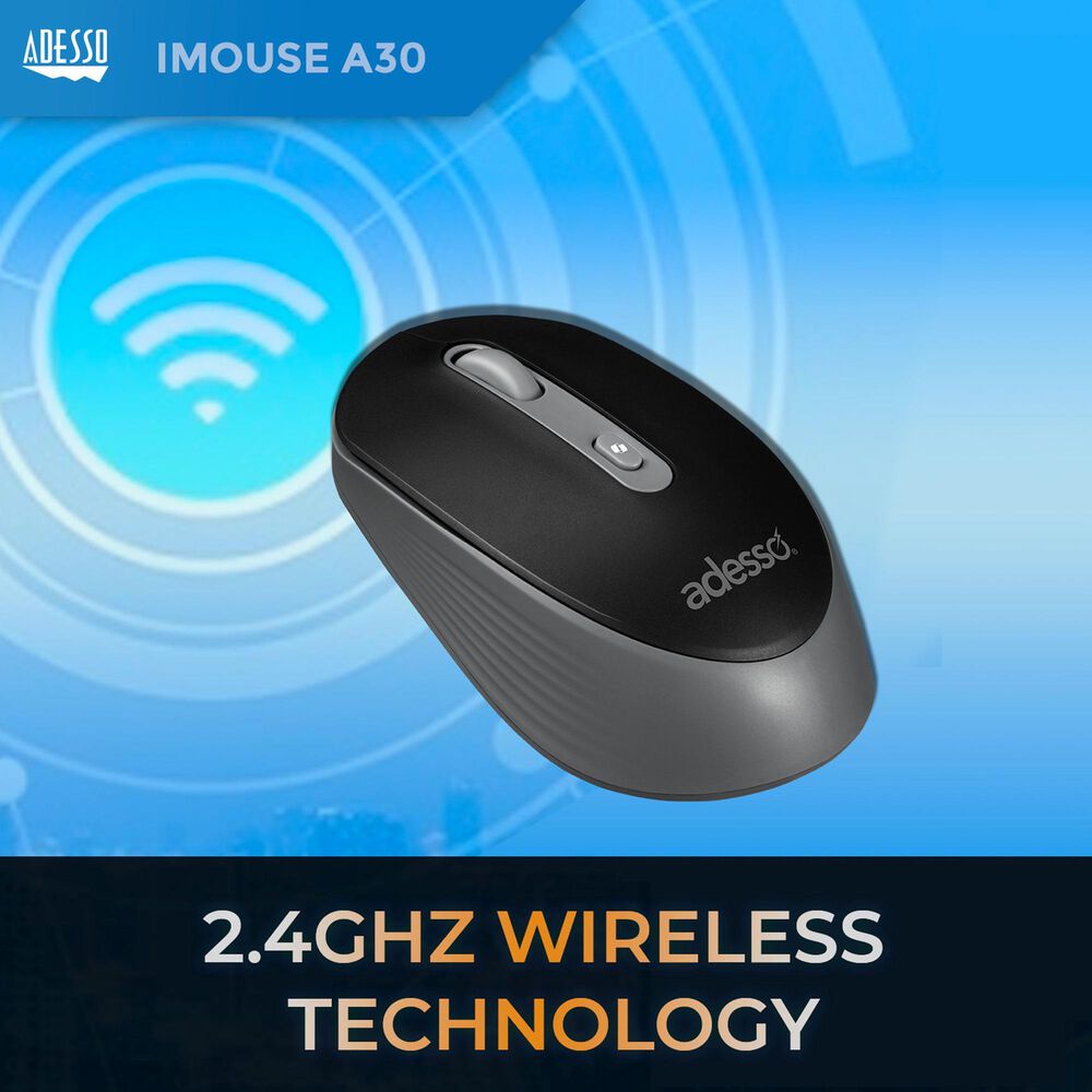 Adesso Wireless Mouse with AI Copilot Shortcut Button in Black, , large