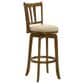 Armen Living Wren Swivel Bar Height Stool with Light Scone Upholstery in Sepia Brown, , large