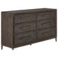 Furniture Worldwide Montclair 6-Drawer Dresser Only in Cocoa and Smoked Gold, , large