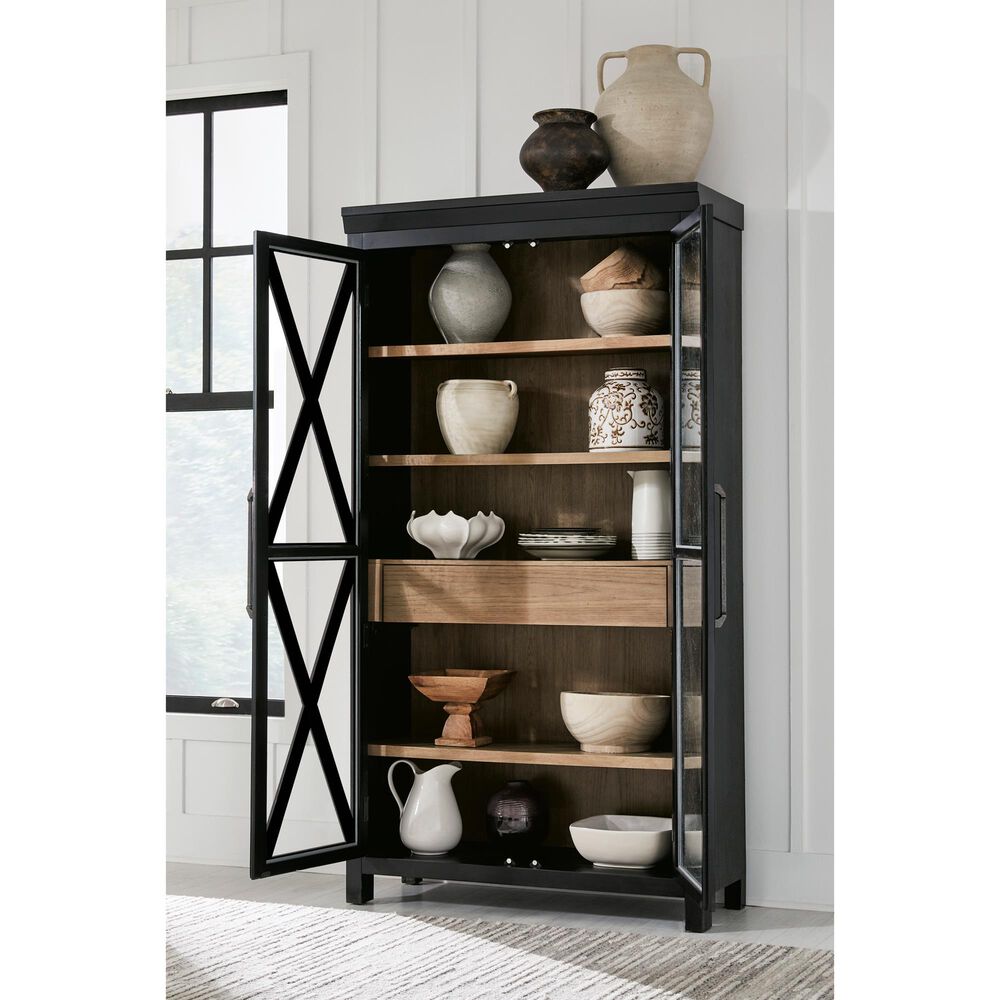 Ashley Ridgester Display Cabinet in Light Brown and Black, , large