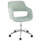 LumiSource Margarite Swivel Task Chair with Light Green Fabric Cushion in Chrome, , large