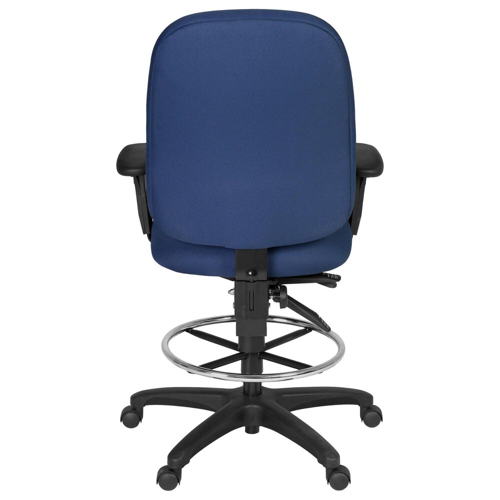 Regency Global Sourcing Comfort Series Multifunctional Swivel Computer Task Chair with Adjustable Arms and Drafting Kit in Navy Blue, , large