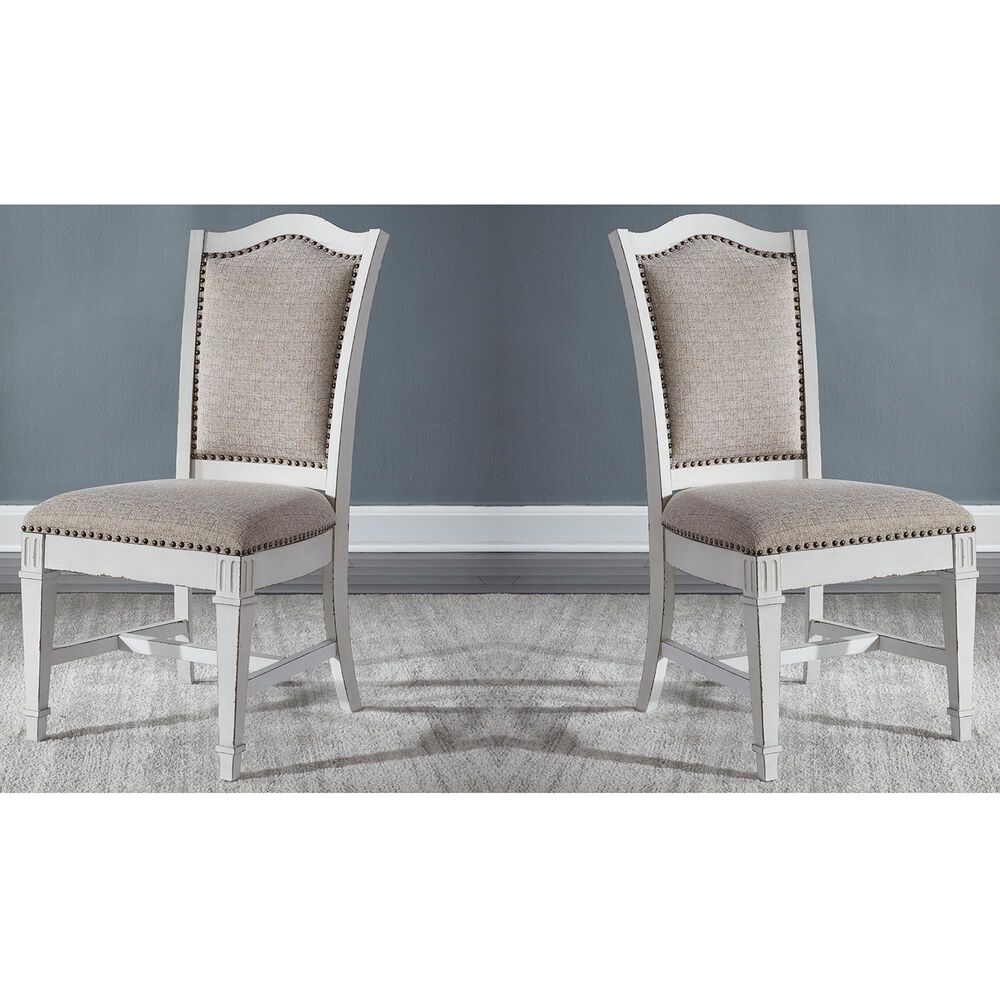 Belle Furnishings Abbey Park Side Chair in White (Set of 2), , large