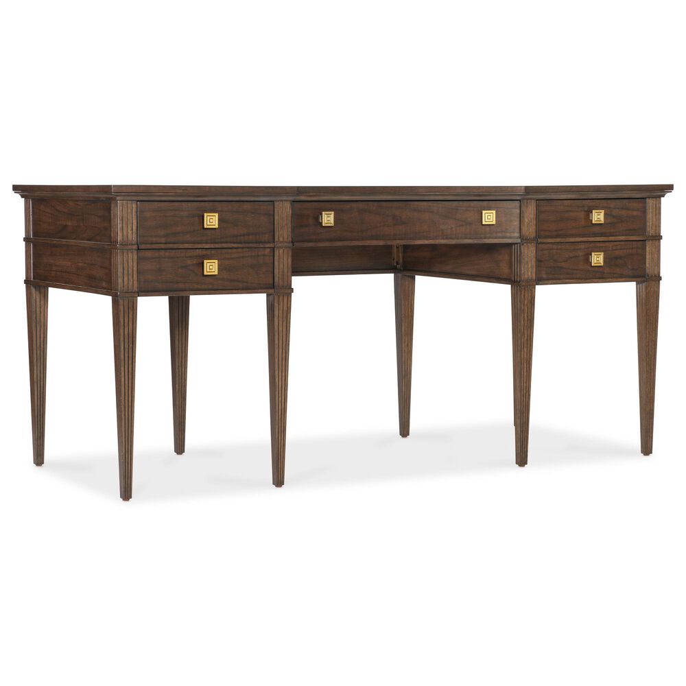 Hooker Furniture Diplomat Writing Desk in Dark Figured Walnut, , large