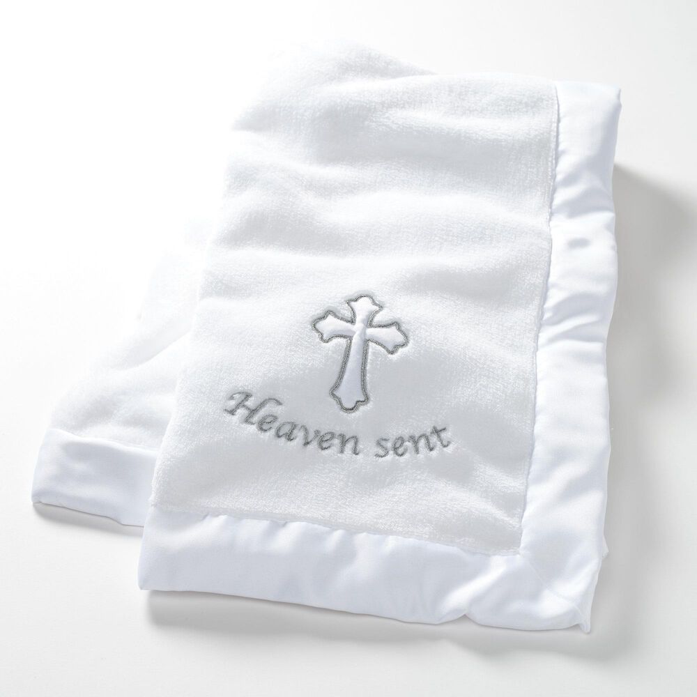 Lambs &amp; Ivy Heaven Sent Baby Blanket in White, , large