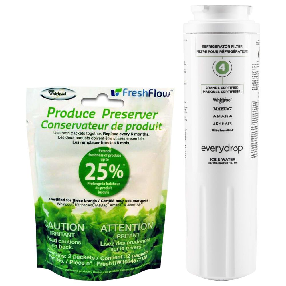 Whirlpool EveryDrop Water Filter 4 and Produce Preserver Refill for Refrigerator NFM