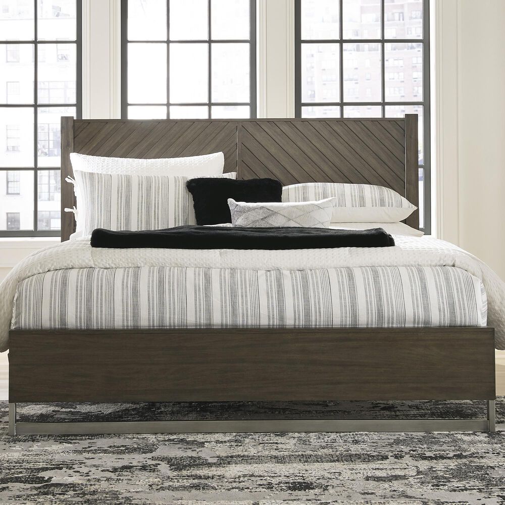 Ashley Arkenton King Panel Bed In Grayish Brown, , large