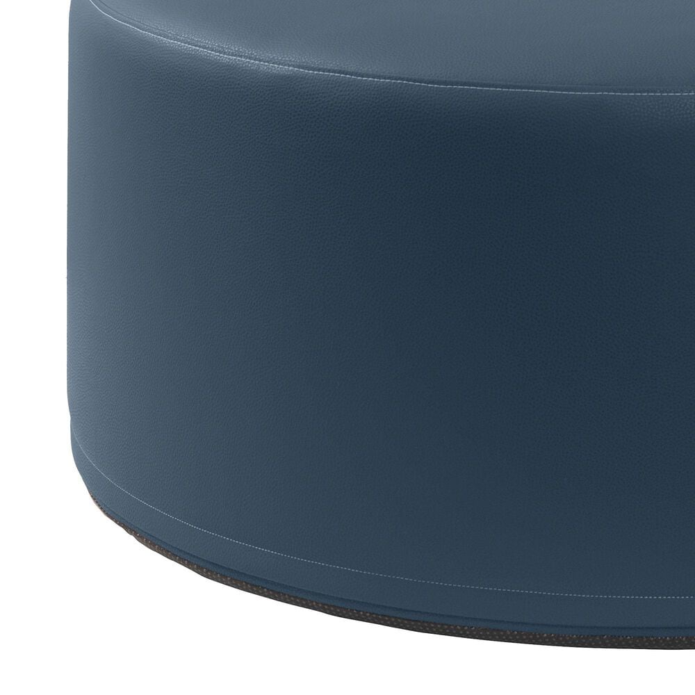 Jaxx Candler Faux Leather Ottoman in Oxford Blue, , large