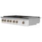 Cafe 48" Natural Gas Rangetop with Integrated Griddle in Matte White and Brushed Bronze, , large