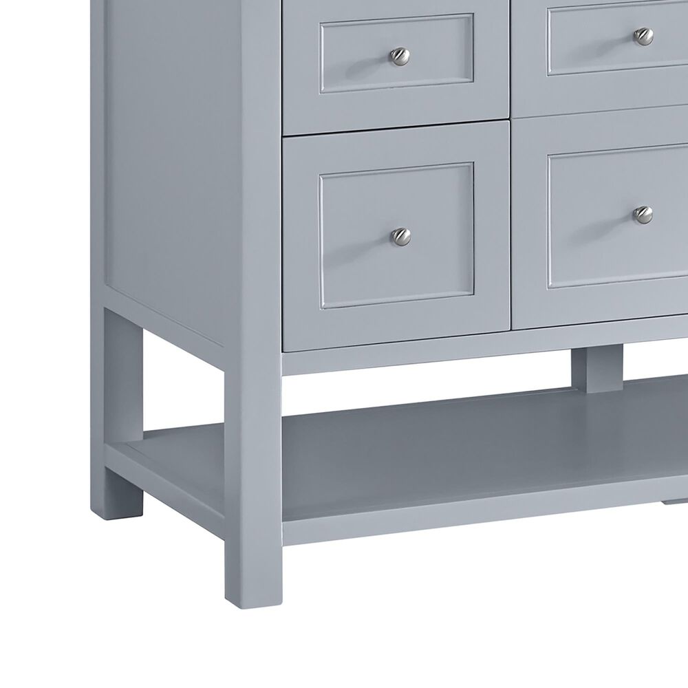 James Martin Vanities Breckenridge 60" Single Bathroom Vanity in Serenity Blue with 3 cm White Zeus Quartz Top and Rectangular Sink, , large
