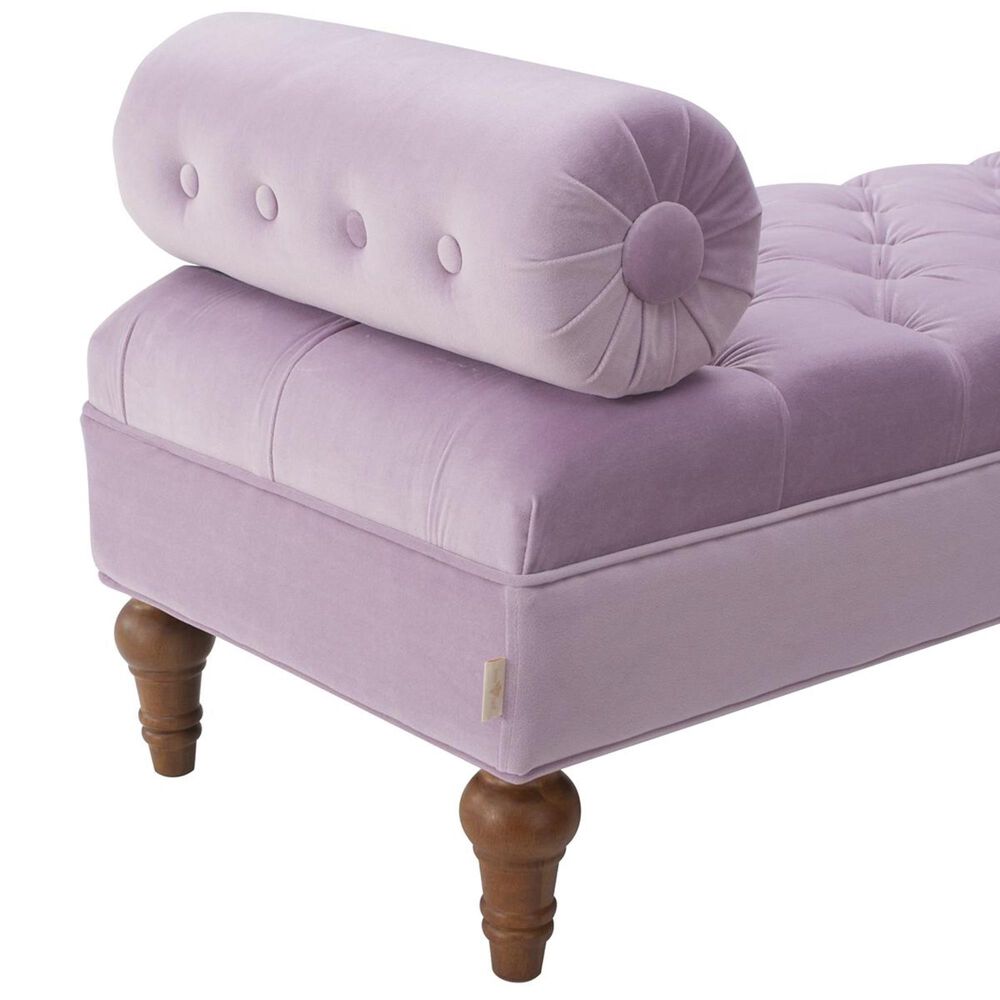 Jennifer Taylor Home Lewis Bolster Arm Entryway Bench in Lavender